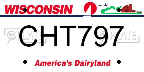 CHT797 Wisconsin License Plate