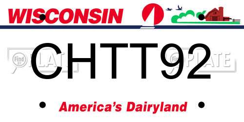 CHTT92 Wisconsin License Plate