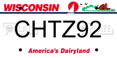 CHTZ92 Wisconsin License Plate