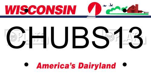 CHUBS13 Wisconsin License Plate