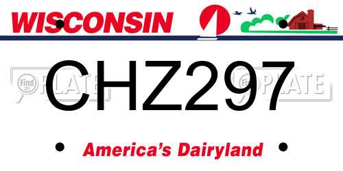 CHZ297 Wisconsin License Plate