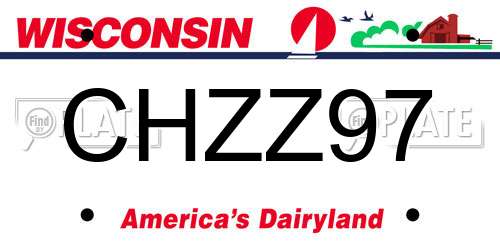 CHZZ97 Wisconsin License Plate