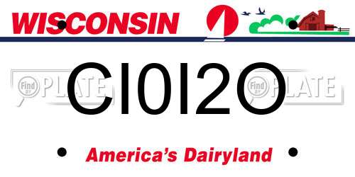 CI0I2O Wisconsin License Plate
