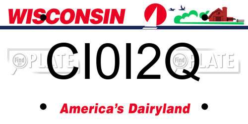 CI0I2Q Wisconsin License Plate