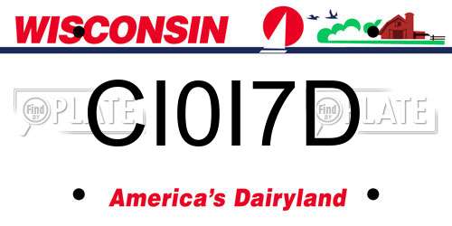 CI0I7D Wisconsin License Plate