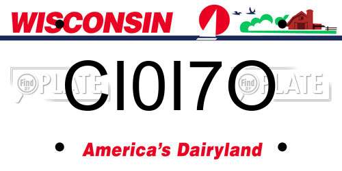 CI0I7O Wisconsin License Plate