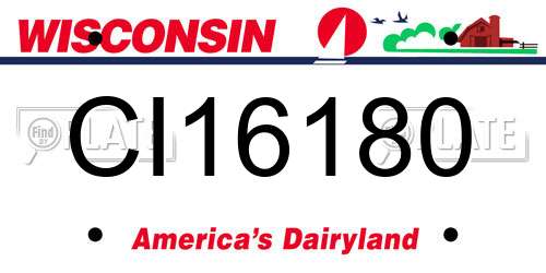 CI16180 Wisconsin License Plate