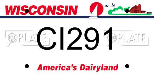 CI291 Wisconsin License Plate