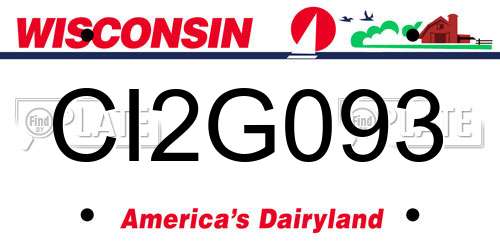 CI2G093 Wisconsin License Plate