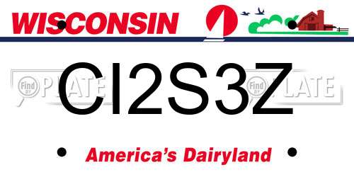 CI2S3Z Wisconsin License Plate