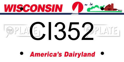 CI352 Wisconsin License Plate