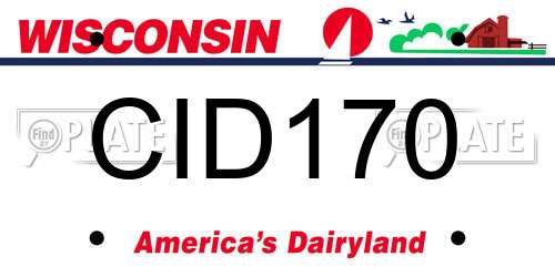 CID170 Wisconsin License Plate