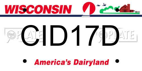 CID17D Wisconsin License Plate