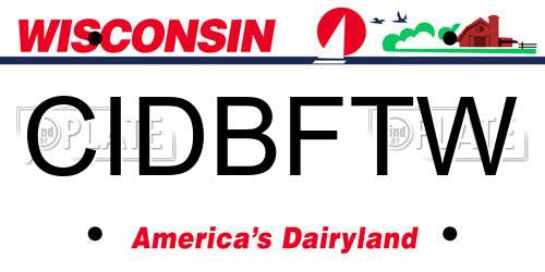 CIDBFTW Wisconsin License Plate