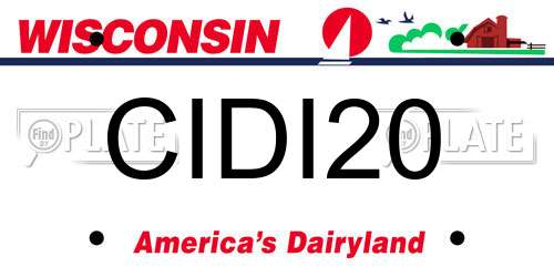 CIDI20 Wisconsin License Plate