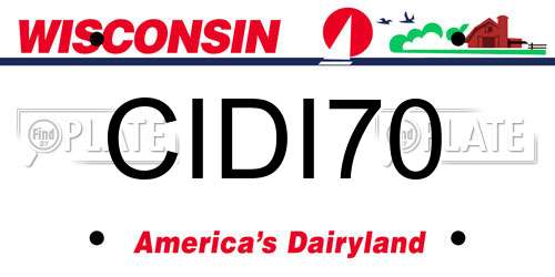 CIDI70 Wisconsin License Plate