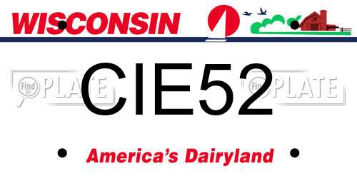 CIE52 Wisconsin License Plate