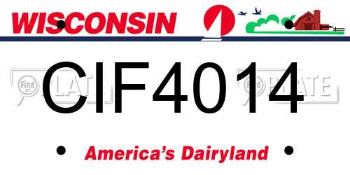 CIF4014 Wisconsin License Plate