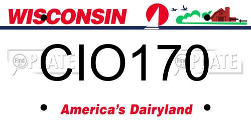 CIO170 Wisconsin License Plate