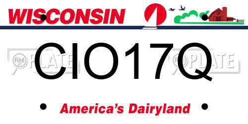 CIO17Q Wisconsin License Plate