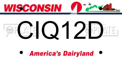 CIQ12D Wisconsin License Plate