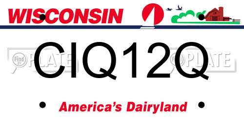 CIQ12Q Wisconsin License Plate