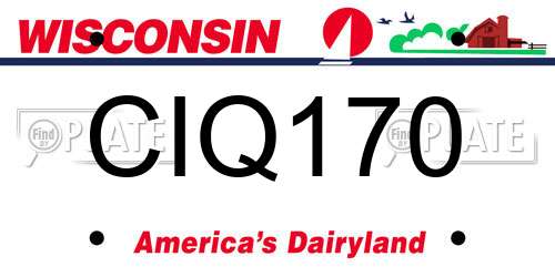 CIQ170 Wisconsin License Plate