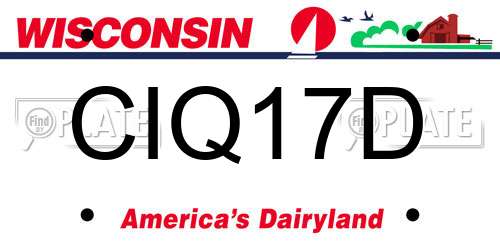 CIQ17D Wisconsin License Plate