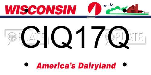 CIQ17Q Wisconsin License Plate