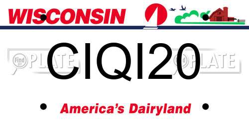 CIQI20 Wisconsin License Plate