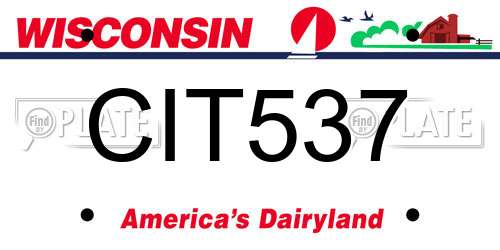 CIT537 Wisconsin License Plate