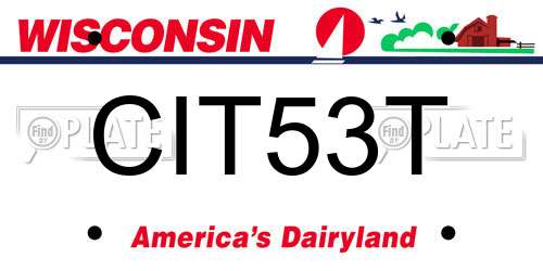 CIT53T Wisconsin License Plate
