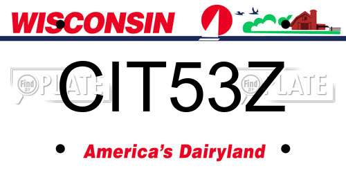 CIT53Z Wisconsin License Plate