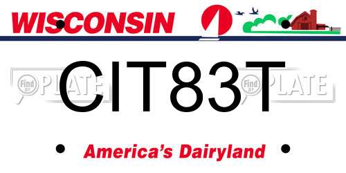 CIT83T Wisconsin License Plate