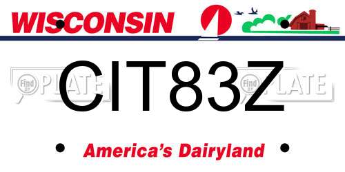 CIT83Z Wisconsin License Plate