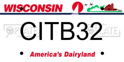 CITB32 Wisconsin License Plate