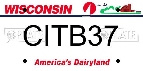 CITB37 Wisconsin License Plate