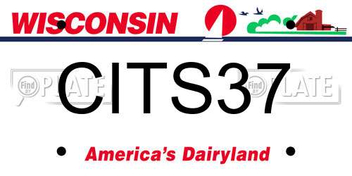CITS37 Wisconsin License Plate