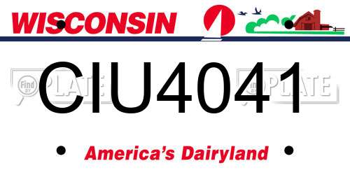 CIU4041 Wisconsin License Plate