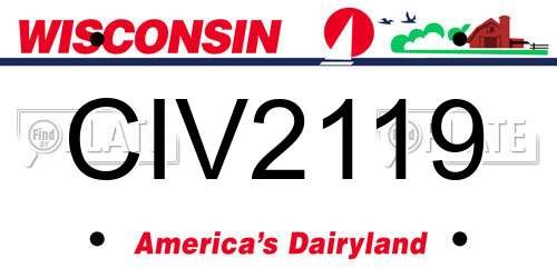CIV2119 Wisconsin License Plate