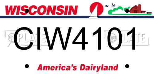 CIW4101 Wisconsin License Plate