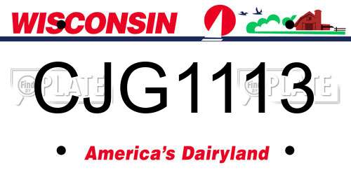 CJG1113 Wisconsin License Plate