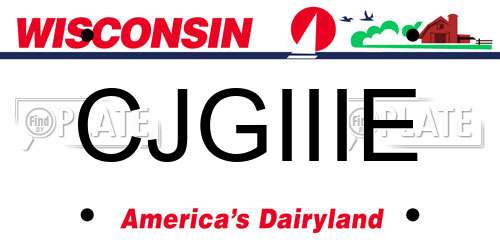 CJGIIIE Wisconsin License Plate