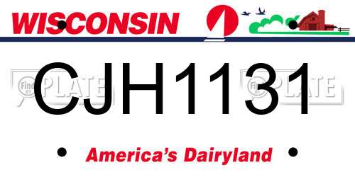 CJH1131 Wisconsin License Plate