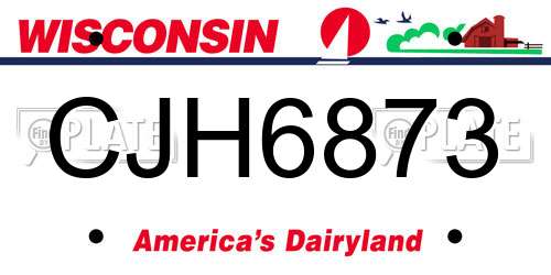 CJH6873 Wisconsin License Plate