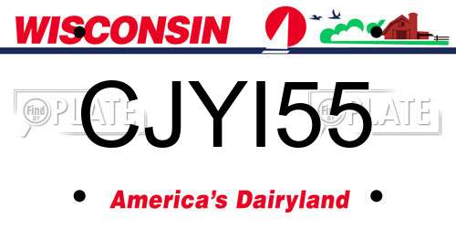 CJYI55 Wisconsin License Plate