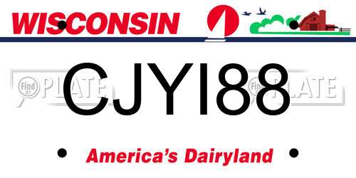 CJYI88 Wisconsin License Plate