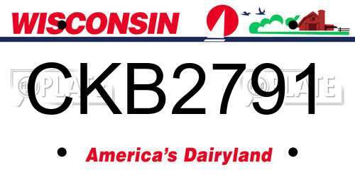 CKB2791 Wisconsin License Plate
