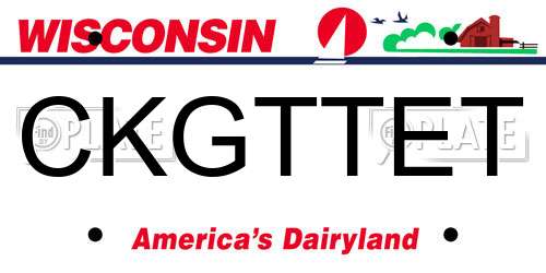 CKGTTET Wisconsin License Plate