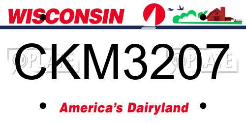 CKM3207 Wisconsin License Plate